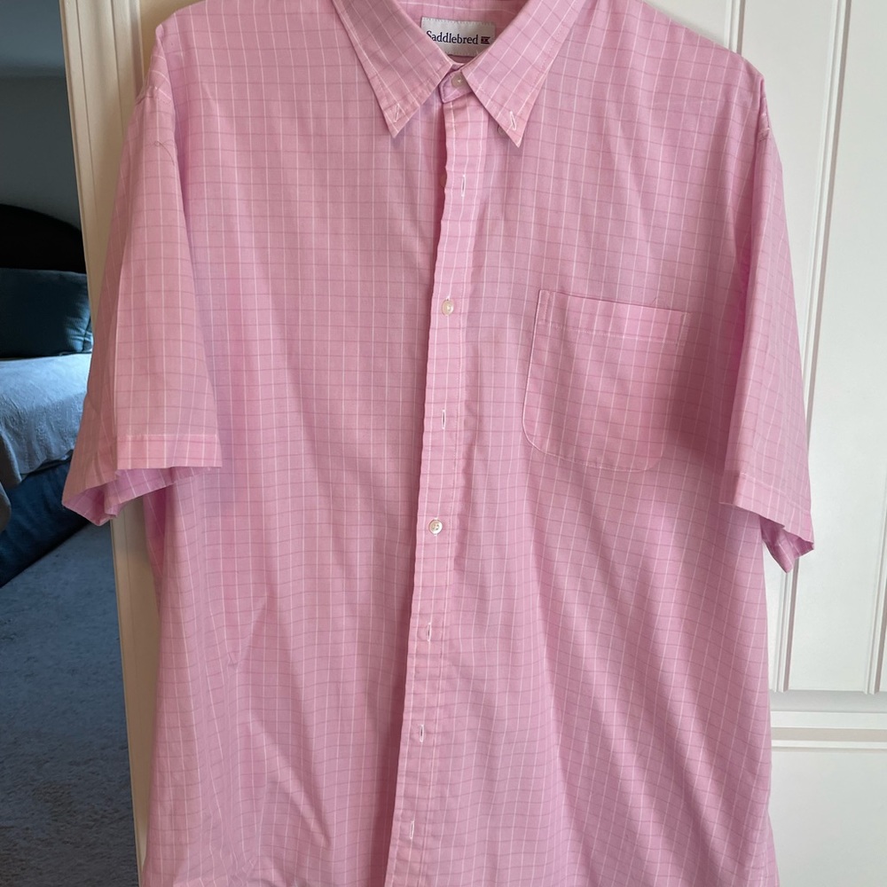 Mens Short Sleeve Dress Shirt 2XL